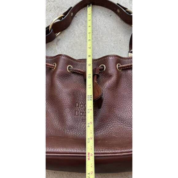 Vintage Dooney & Bourke Dark Brown Leather Drawstring Shoulder Bag Purse - Picture 6 of 16